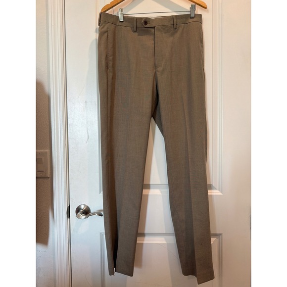 Lauren Ralph Lauren Other - Lauren Ralph Lauren Mens Tan Brown Flat Front Dress Pants 34x32 Stretch Trousers
